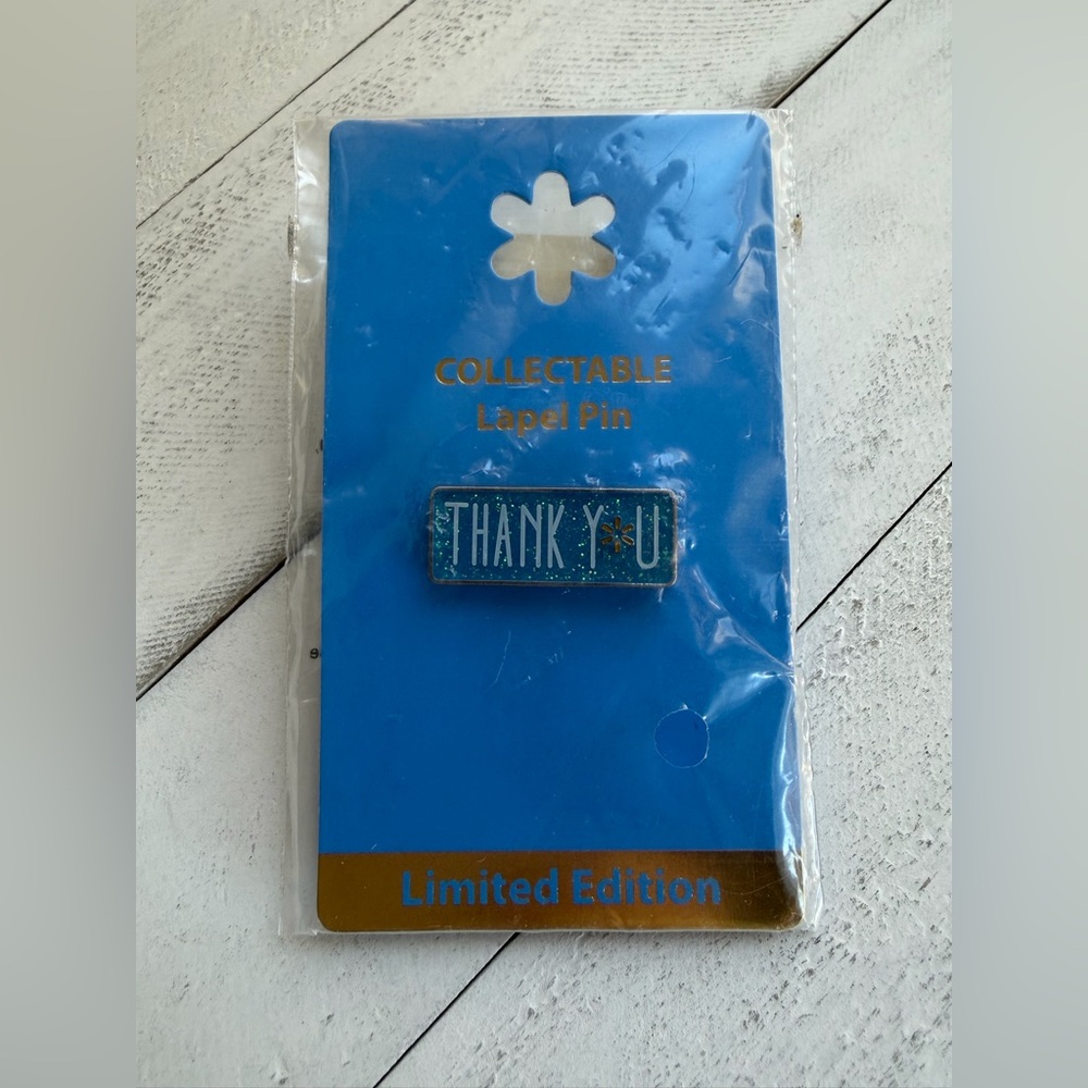 Walmart Associate Limited Edition Collectible, THANK YOU Glitter Metal Lapel Pin